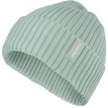 Calvin Klein RIB KNIT FOLDED BEANIE Unisex čepice, světle zelená, velikost