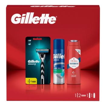 Gillette Dárková sada holicí strojek Mach3 + gel Gillette Series 200 ml + sprchový gel Old Spice 250 ml 3 ks