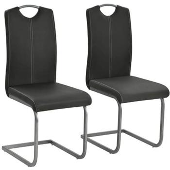 Konzolové jídelní židle 2 ks šedé umělá kůže (246191)