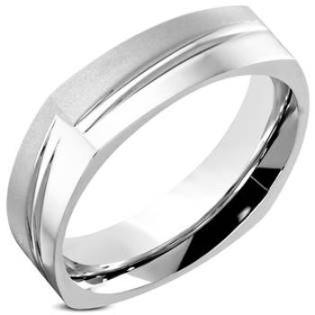 Šperky4U Hranatý ocelový prsten, šíře 3 mm, vel. 70 - velikost 70 - OPR1827-7-70