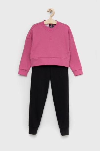 Dětská tepláková souprava adidas G FI růžová barva