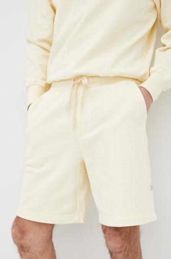 Bavlněné šortky Liu Jo pánské, žlutá barva