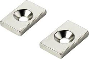 Permanentní magnet hranatý TRU COMPONENTS W20L12T3-M4, (d x š x v) 20 x 12 x 3 mm, N35