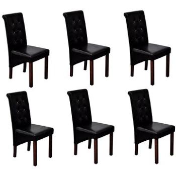 Jídelní židle 6 ks černé umělá kůže (160318)