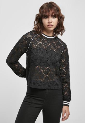 Urban Classics Ladies Short Lace College Crew black - XS