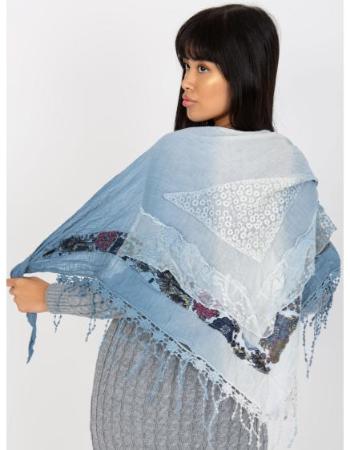 Dámský šátek s ozdobným lemováním LARISSA modrý