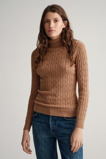 ROLÁK GANT STRETCH COTTON CABLE TURTLE NECK hnědá XS