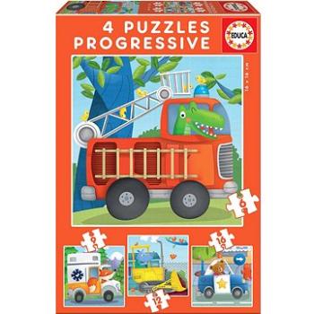 Educa Puzzle Zvířecí záchranáři 4v1 (6,9,12,16 dílků) (17144)