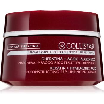 Collistar Attivi Puri Keratin+Hyaluronic Acid Mask intenzivní regenerační maska pro poškozené a křehké vlasy 200 ml