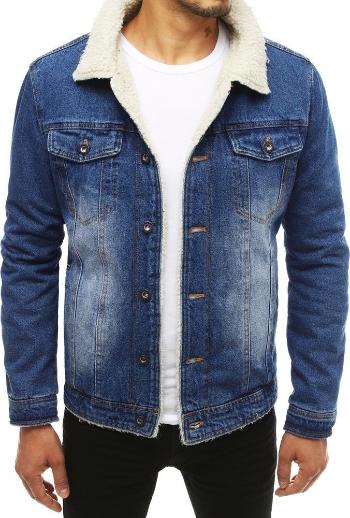 Modrá pánská džínová bunda s kožíškem TX3344 Velikost: S