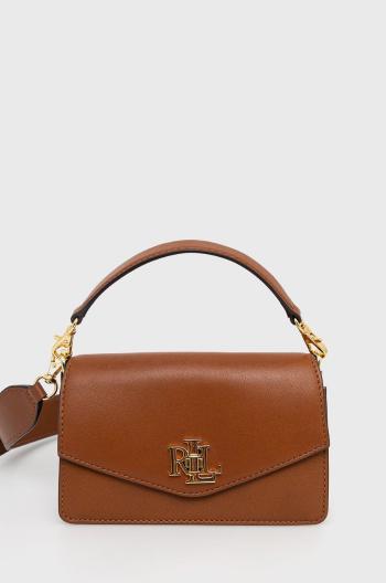 Kožená kabelka Lauren Ralph Lauren hnědá barva, 431876437002