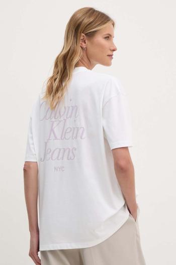 Bavlněné tričko Calvin Klein Jeans bílá barva, J20J224889