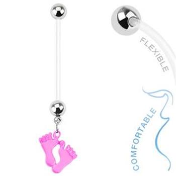 Šperky4U Těhotenský piercing do pupíku - stopy - WP01020-P