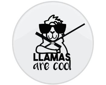 Hodiny skleněné Llamas are cool