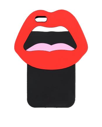 Černo-červený silikónový kryt Mouth pre iPhone 6/6s