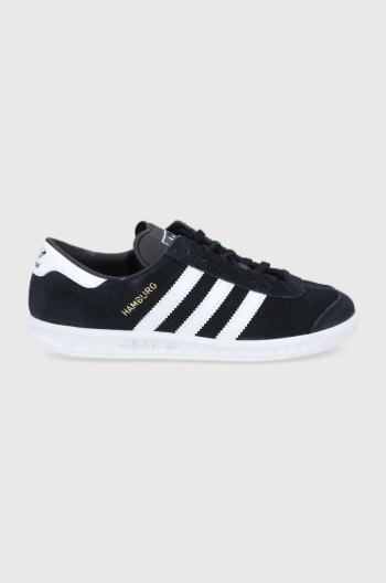 Dětské semišové boty adidas Originals Hamburg H06605 černá barva