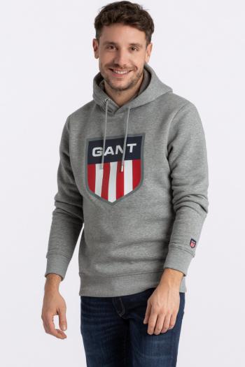 MIKINA GANT D1. GANT RETRO SHIELD SWEAT HOODIE šedá 4XL