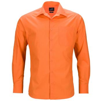 James & Nicholson Pánská košile s dlouhým rukávem JN642 - Oranžová | L