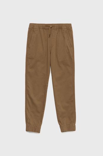 Dětské kalhoty Abercrombie & Fitch hnědá barva, hladké