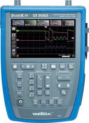 Digitální osciloskop Metrix OX 9062, 60 MHz, 2kanálový, s pamětí (DSO), ruční provedení, funkce multimetru, spektrální analyzátor