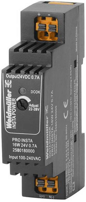 Napájecí zdroj Weidmüller PRO INSTA 16W 24V 0.7A, 24 V/DC, 0.7 A, 16 W