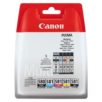 CANON PGI-580, CLI-581 - originální cartridge, černá + barevná, 11,2ml/4x5,6ml