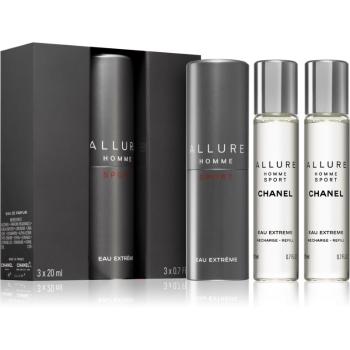 Chanel Allure Homme Sport Eau Extreme toaletní voda (1x plnitelná + 2x náplň) pro muže 3 x 20 ml