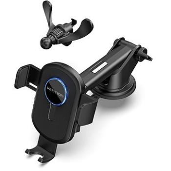 Vention One Touch Clamping Car Phone Mount With Suction Cup Black Square Type (KCVB0)