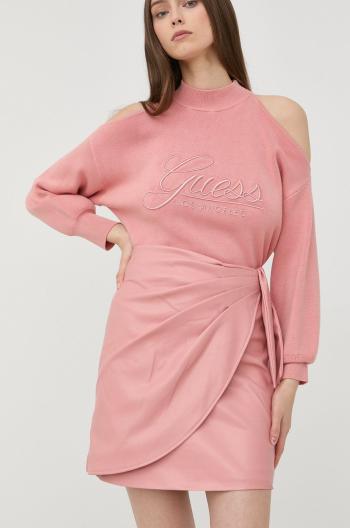Sukně Guess růžová barva, mini