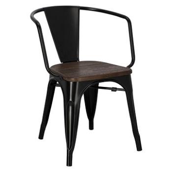 Židle Paris Arms Wood kartáčovaná borovice černá (IAI-7061)