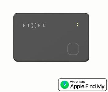 FIXED Smart tracker Tag Card s podporou Find My, bezdrátové nabíjení, černý