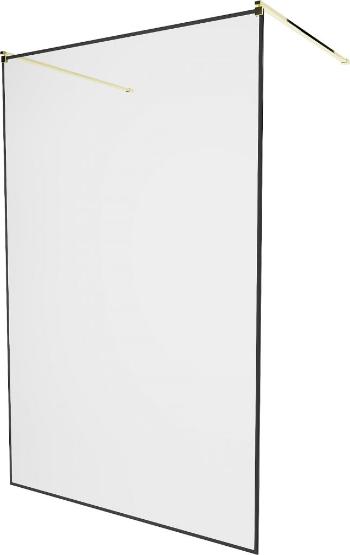 MEXEN/S KIOTO samostatně stojící sprchová zástěna 120 x 200 cm, transparent/černá vzor 8 mm, złot 800-120-002-50-70