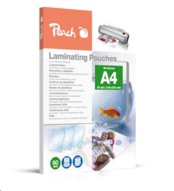 Peach Laminating Pouch A4 (216x303mm), 60mic, PPR060-02