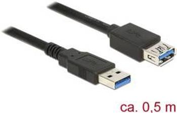 USB 3.0 prodlužovací kabel Delock DELOCK Kabel USB 3.0 Typ-A St < Bu 0,5m 85053, 50.00 cm, černá