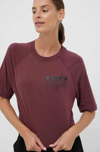 Bavlněné tričko Diadora fialová barva