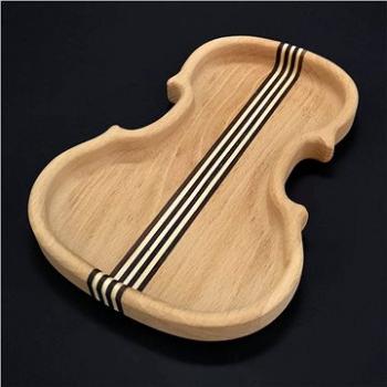 AMADEA Dřevěná miska ve tvaru houslí se strunami, masivní dřevo, 14x20x2 cm (28846-00)