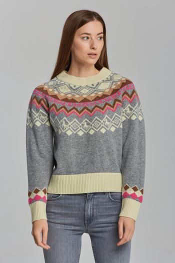 SVETR GANT D2. FAIRISLE C-NECK šedá S