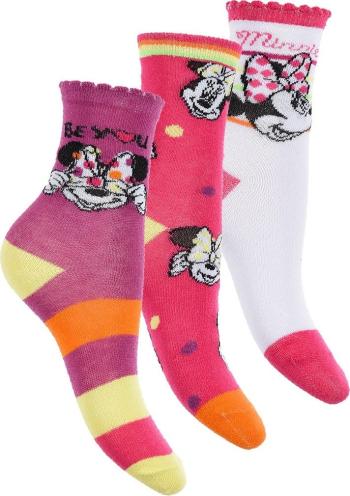 3-PACK DISNEY MINNIE MOUSE RŮŽOVÉ DÍVČÍ PONOŽKY Velikost: 27/30