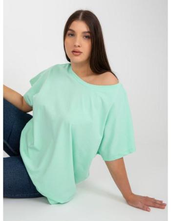 Dámské tričko plus size basic z bavlny LEOLA mátové 