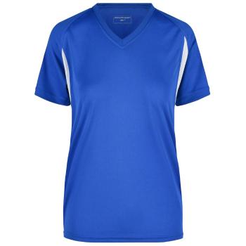 James & Nicholson Dámské sportovní tričko s krátkým rukávem JN316 - Královská modrá / bílá | XXL