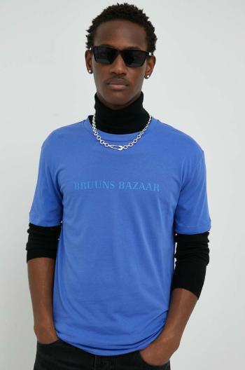 Bavlněné tričko Bruuns Bazaar Gus s aplikací