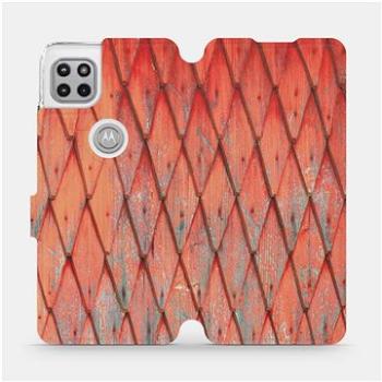 Flipové pouzdro na mobil Motorola Moto G 5G - MK01S Oranžový vzor dřeva (5903516574438)