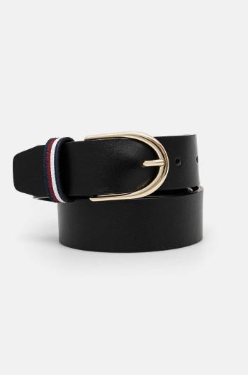 Kožený pásek Tommy Hilfiger dámský, černá barva, AW0AW16596