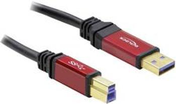 USB 3.0 kabel Delock 82759, 5.00 m, červená, černá