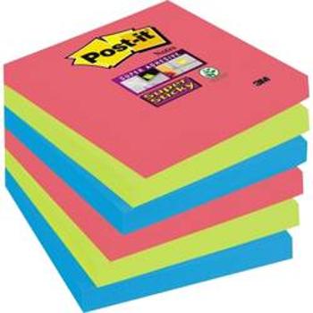 Post-it samolepící poznámka 6546SJ 76 x 76 mm, 90 listů červená / zelená / modrá, 6 ks / sada. Post-it 6546SJ, (š x v) 76 mm x 76 mm, červená podle vl