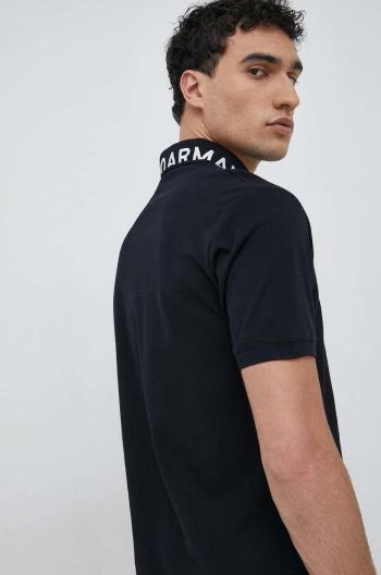 Bavlněné polo tričko Emporio Armani tmavomodrá barva, s aplikací