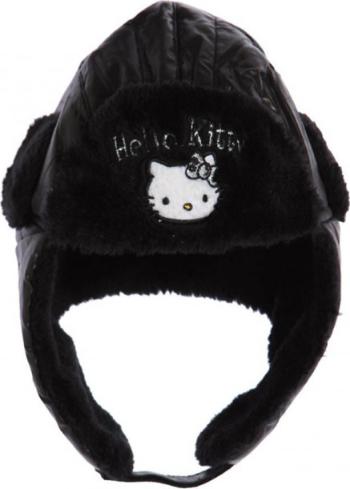 Hello Kitty černá dívčí chlupatá čepice Velikost: 52