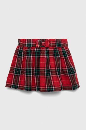 Dětská sukně United Colors of Benetton červená barva, mini, áčková
