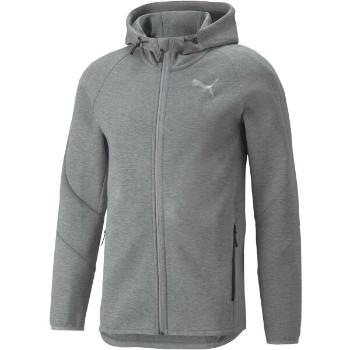 Puma EVOSTRIPE FULL-ZIP HOODIE Pánská sportovní mikina, šedá, velikost