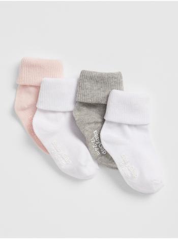 Barevné holčičí dětské ponožky roll crew socks, 4 páry